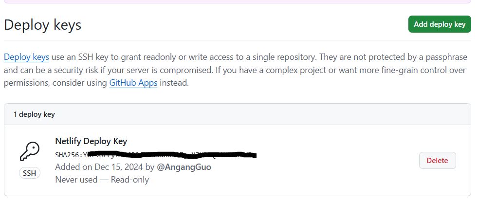 github add deply keys