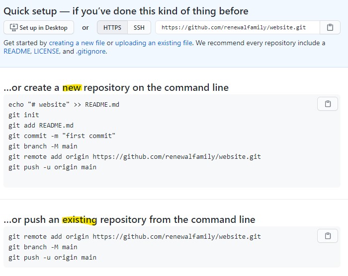 New Repository Instruction