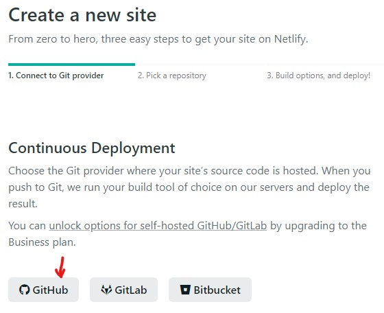 Netlify New Site From Github