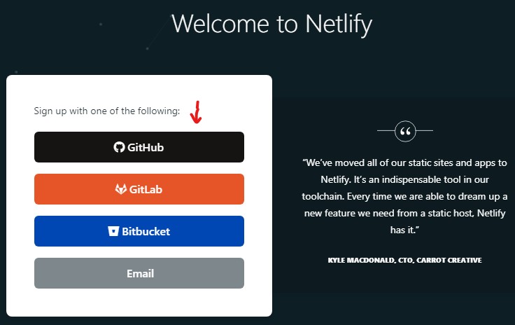 Netlify Signup