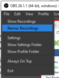 OBS Remux Menu